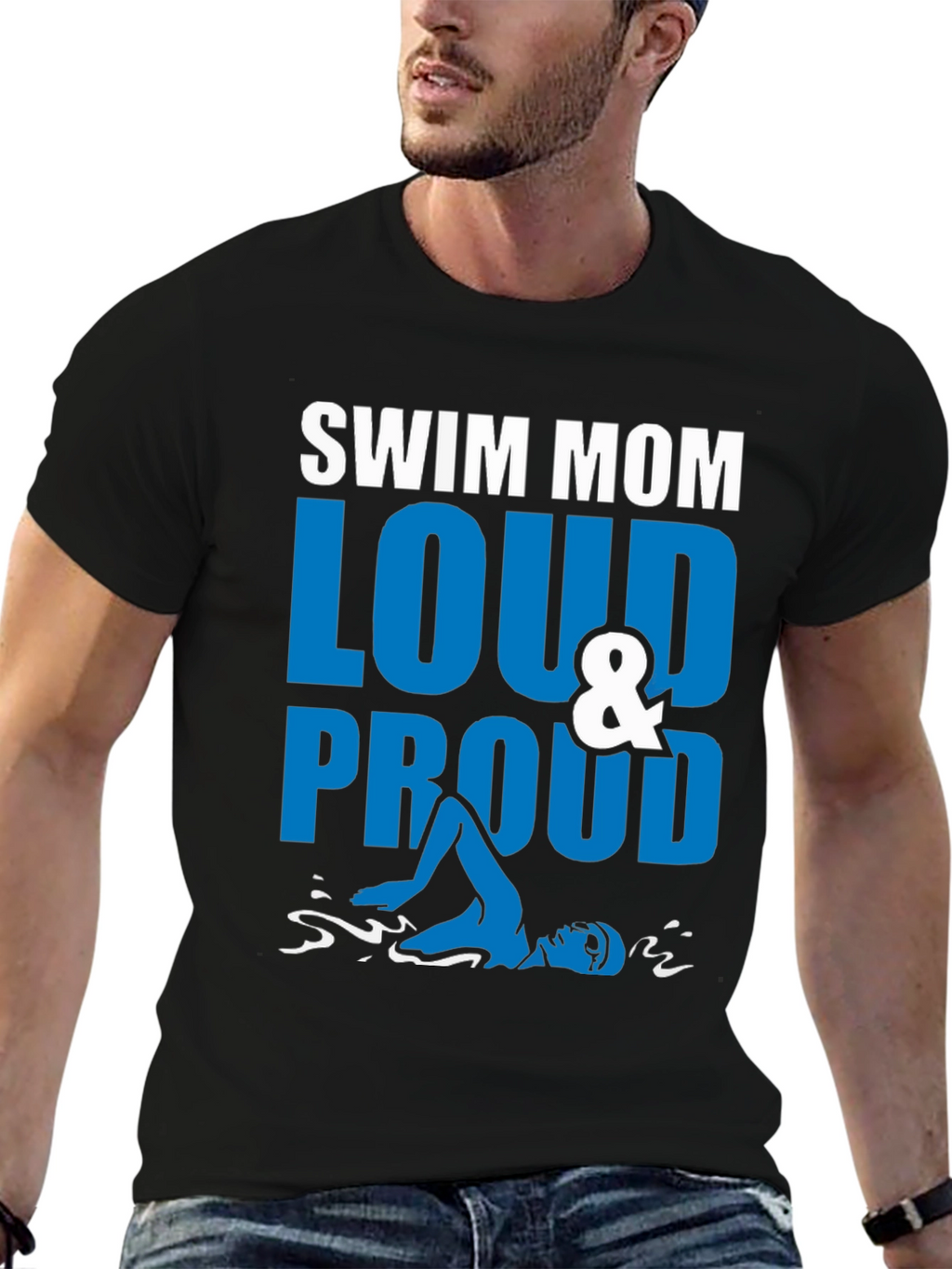 Swim Mom Loud & Proud Graphic T-Shirt