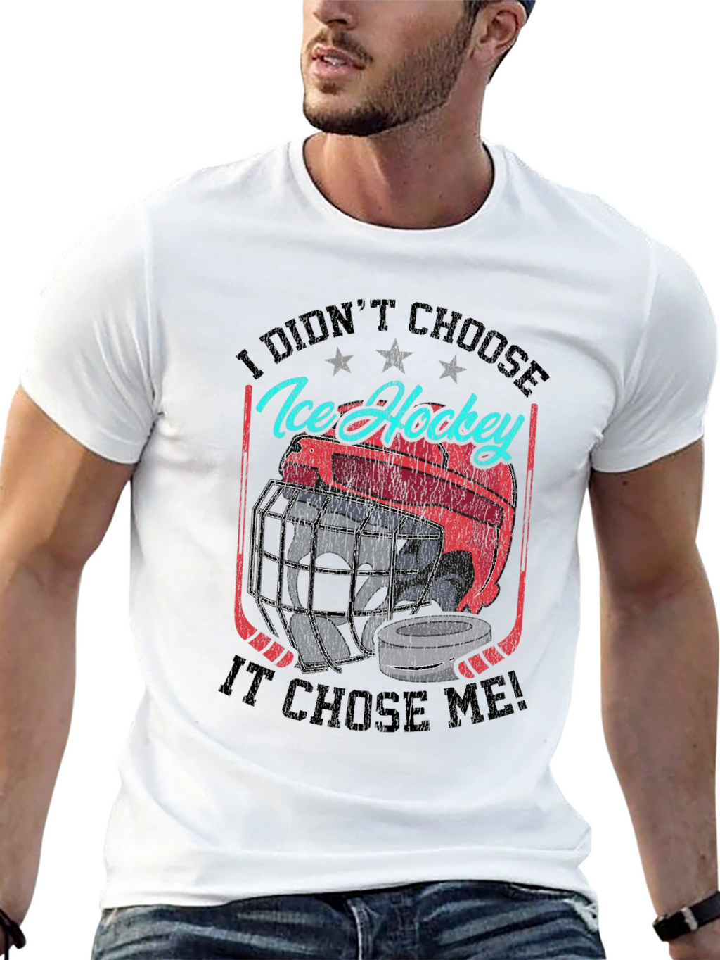 Ice Hockey Graphic T-Shirt - Choose Me Design