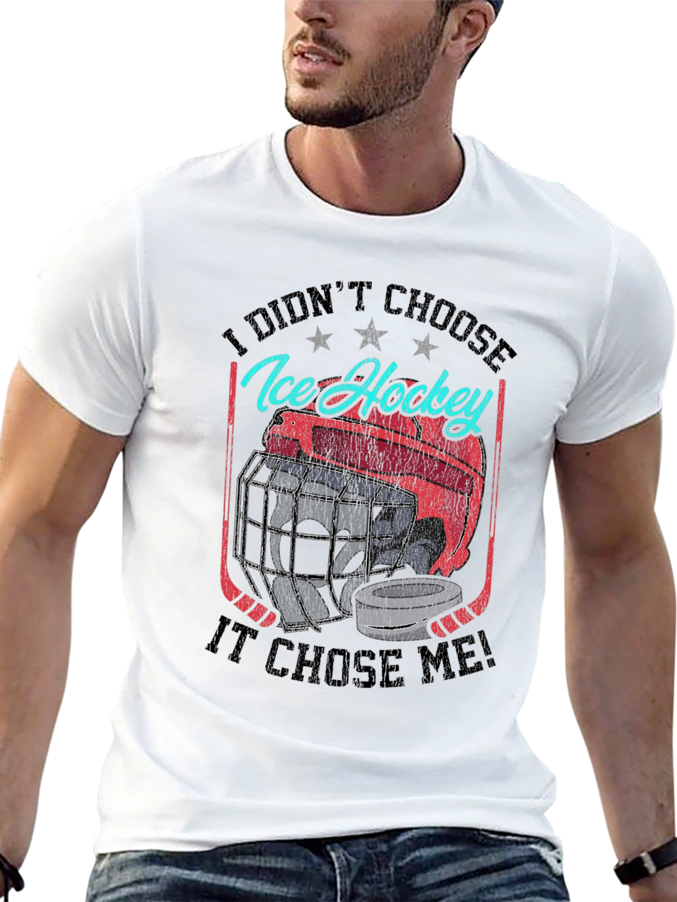 Ice Hockey Graphic T-Shirt - Choose Me Design