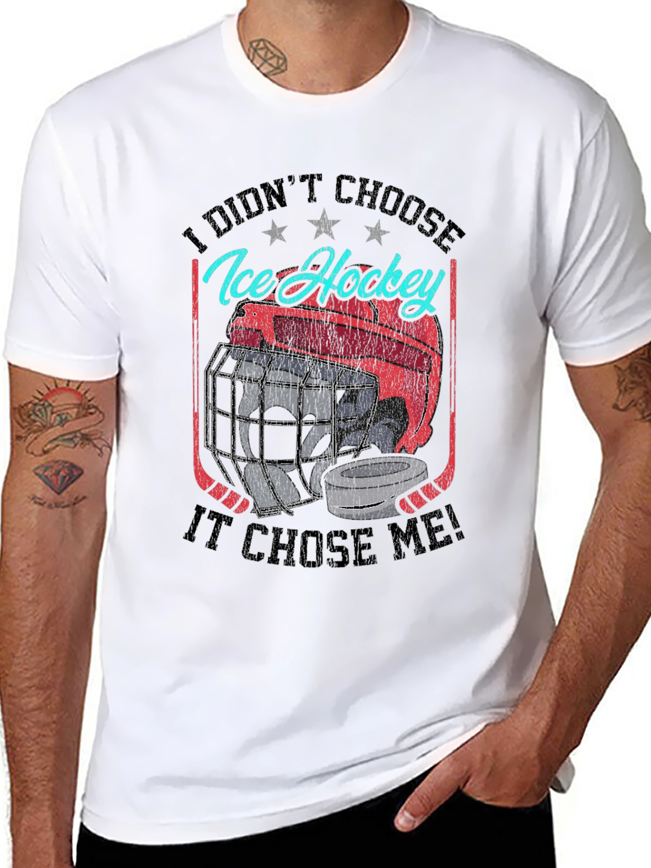 Ice Hockey Graphic T-Shirt - Choose Me Design