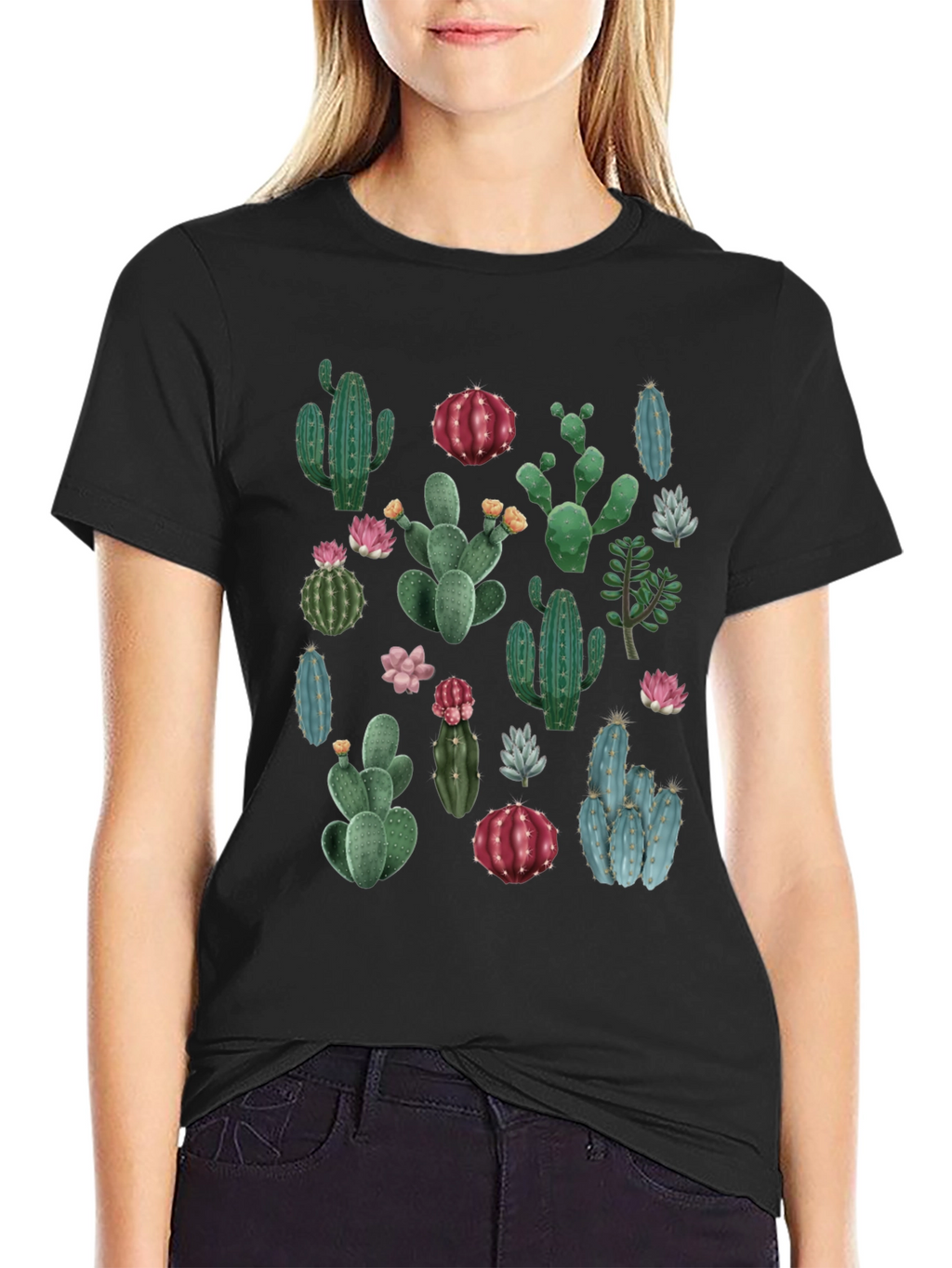 Cactus Print T-Shirt - Desert Botanical Tee