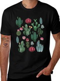 Cactus Print T-Shirt - Desert Botanical Tee