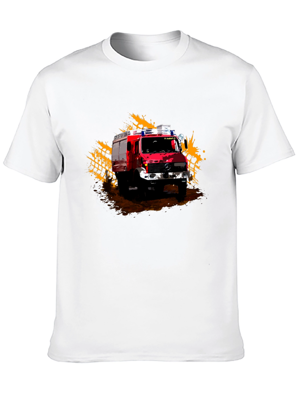 Firetruck Graphic Tee - Black Cotton T-Shirt