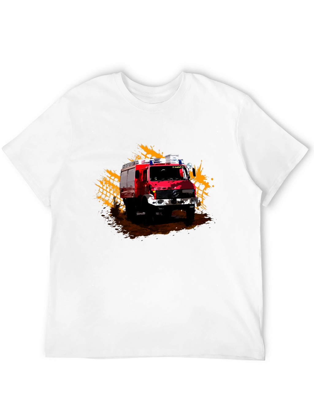 Firetruck Graphic Tee - Black Cotton T-Shirt