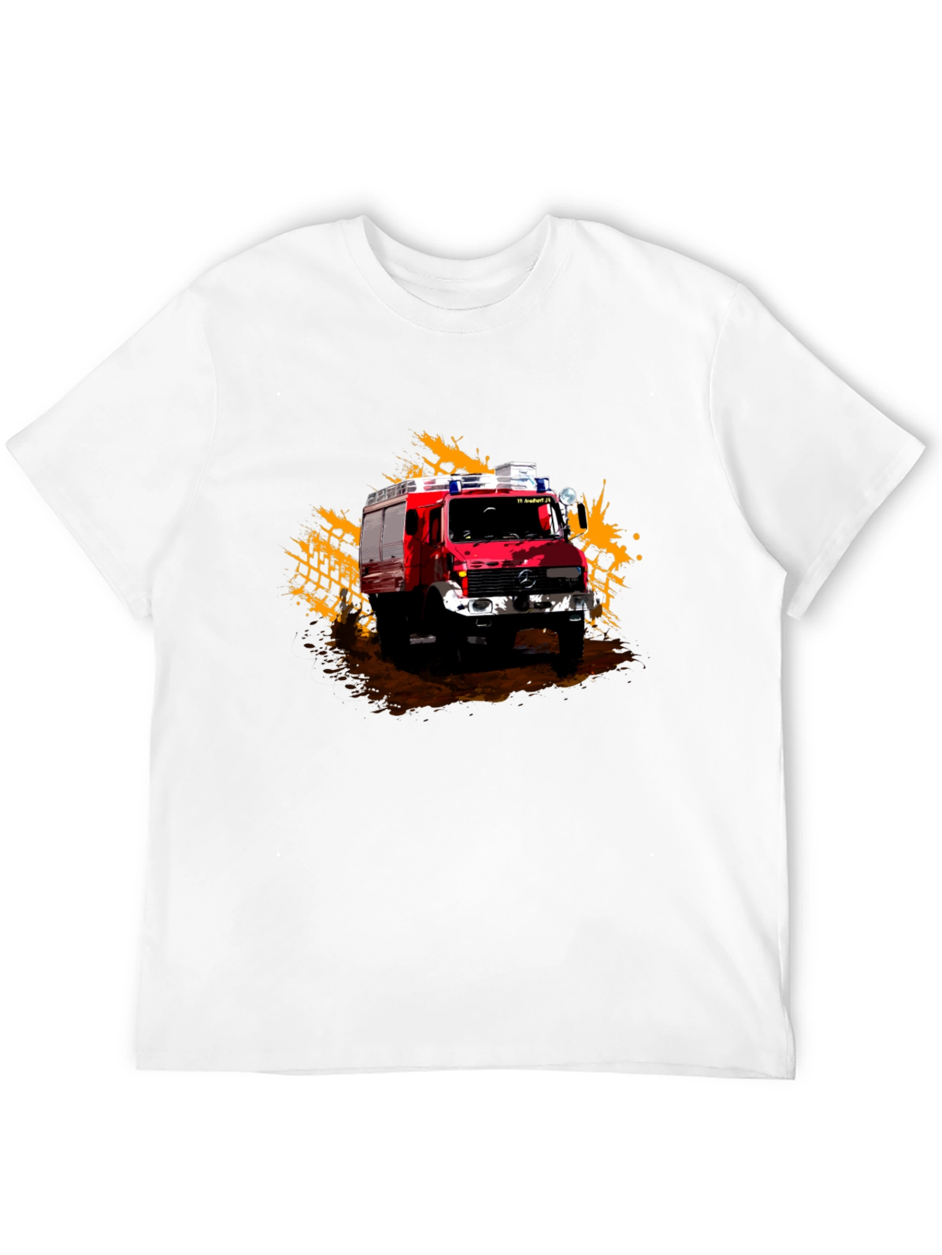 Firetruck Graphic Tee - Black Cotton T-Shirt