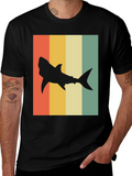 Retro Shark T-Shirt - Mens Black Tee