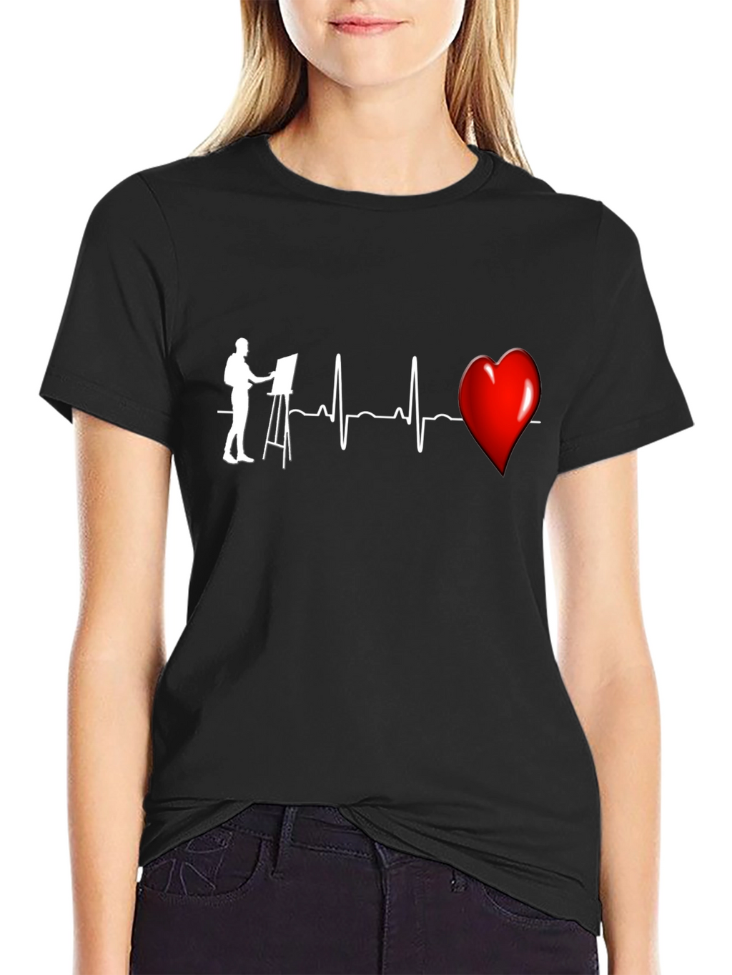 Artist Heartbeat Graphic T-Shirt - Black