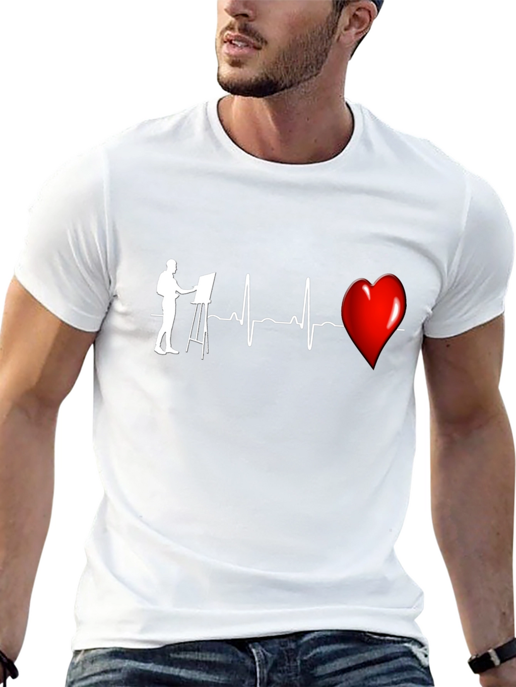 Artist Heartbeat Graphic T-Shirt - Black