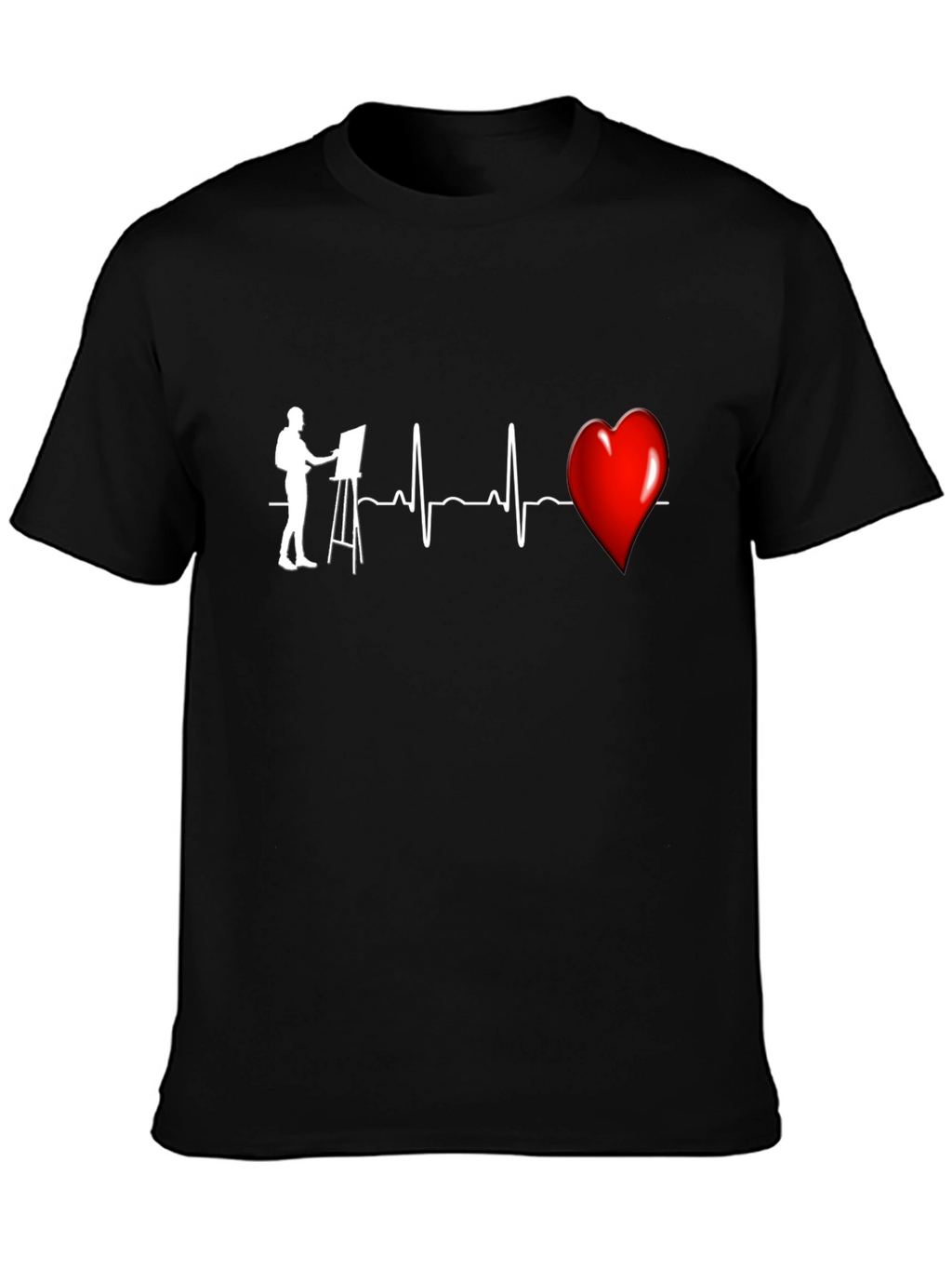 Artist Heartbeat Graphic T-Shirt - Black