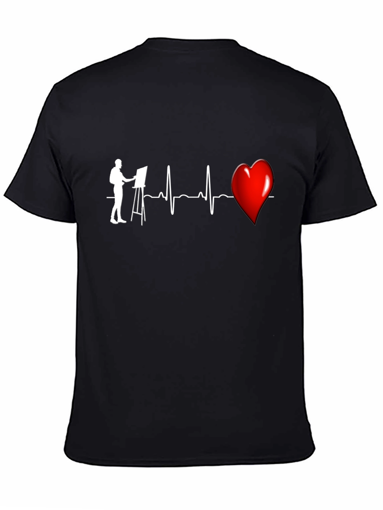 Artist Heartbeat Graphic T-Shirt - Black