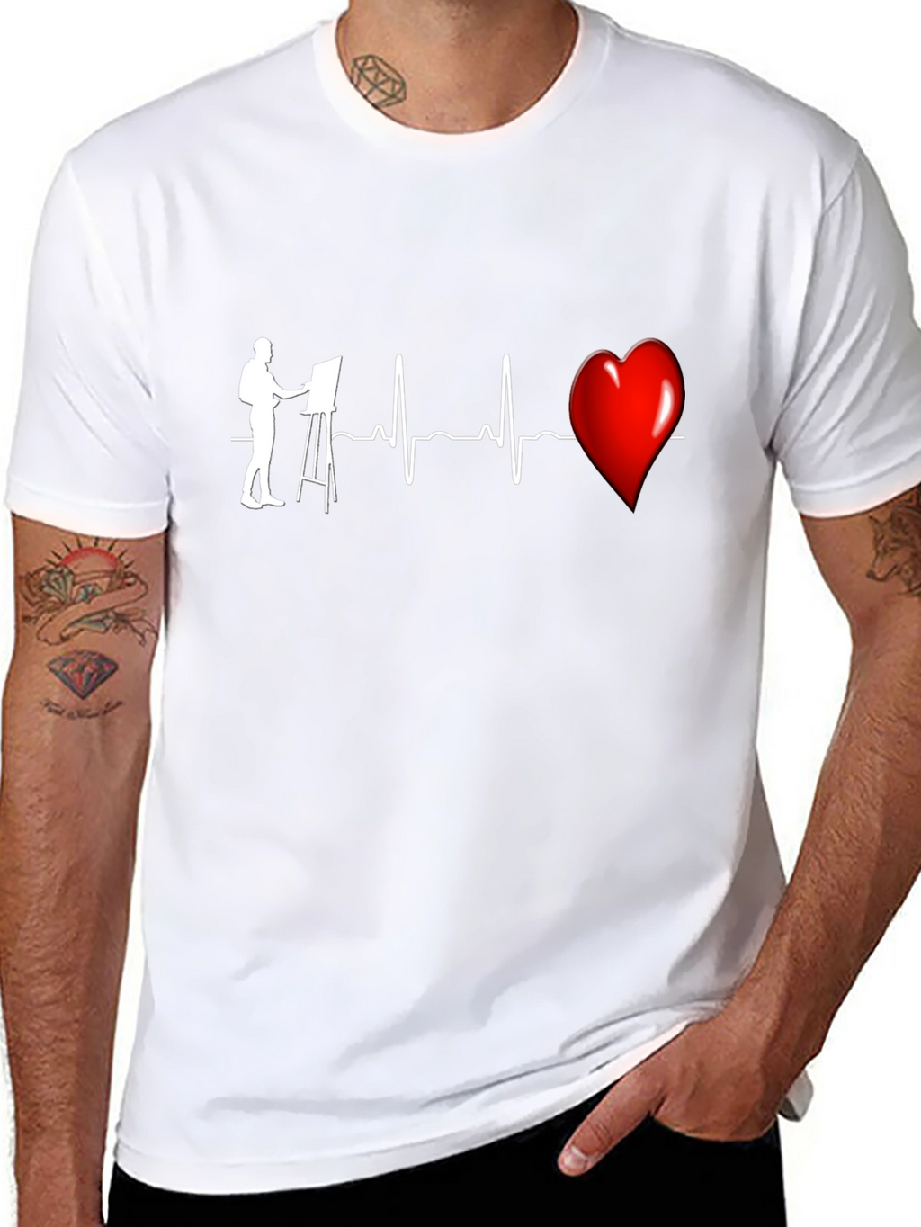 Artist Heartbeat Graphic T-Shirt - Black