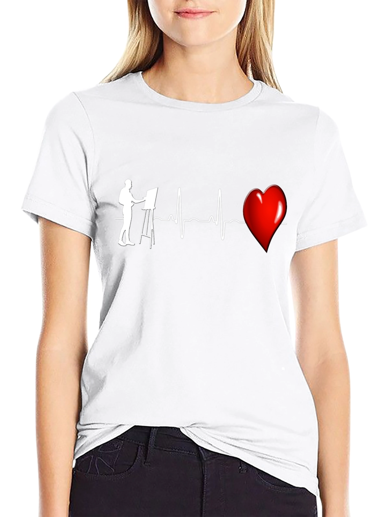 Artist Heartbeat Graphic T-Shirt - Black
