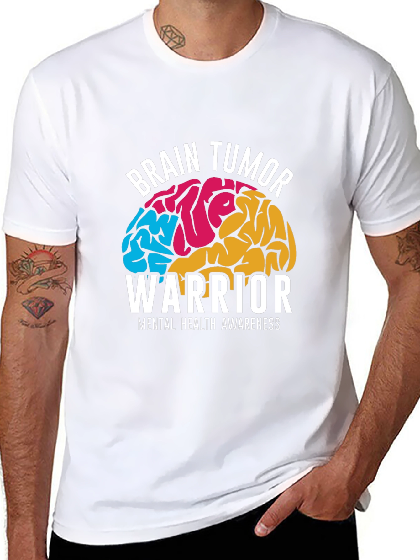 Brain Tumor Warrior Awareness Graphic T-Shirt