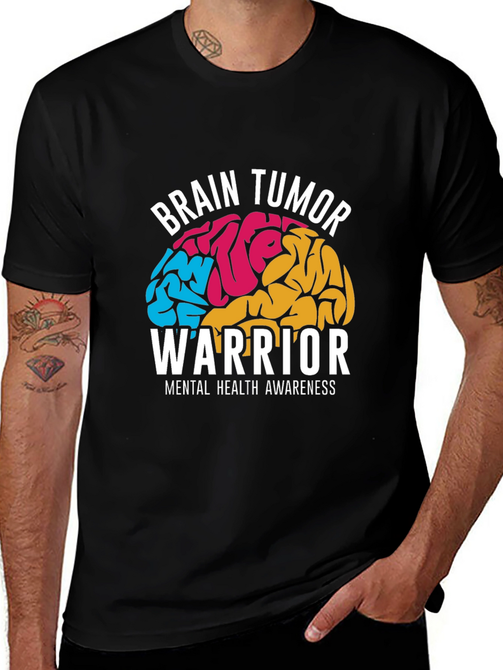 Brain Tumor Warrior Awareness Graphic T-Shirt
