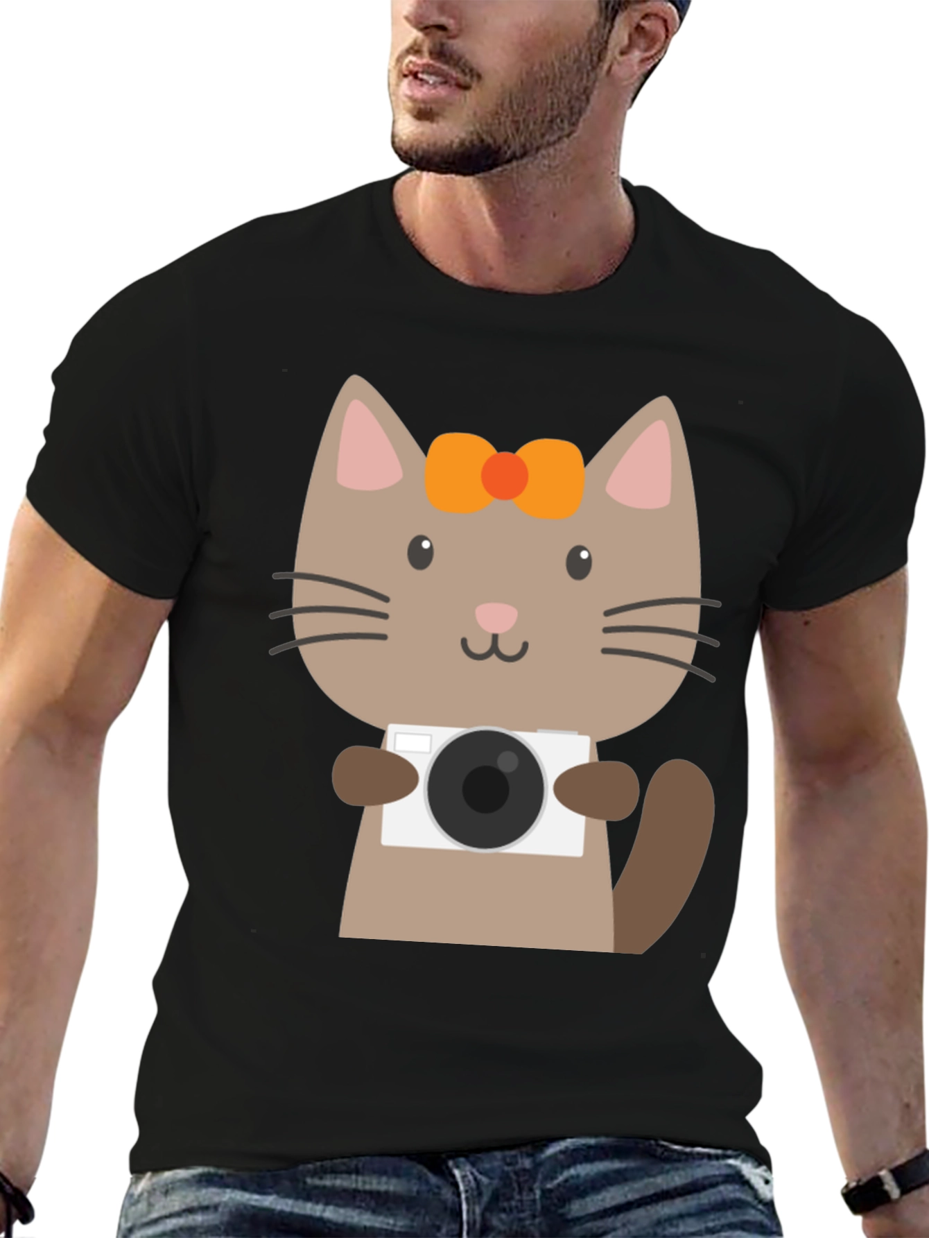 Cute Cat Photographer Graphic T-Shirt