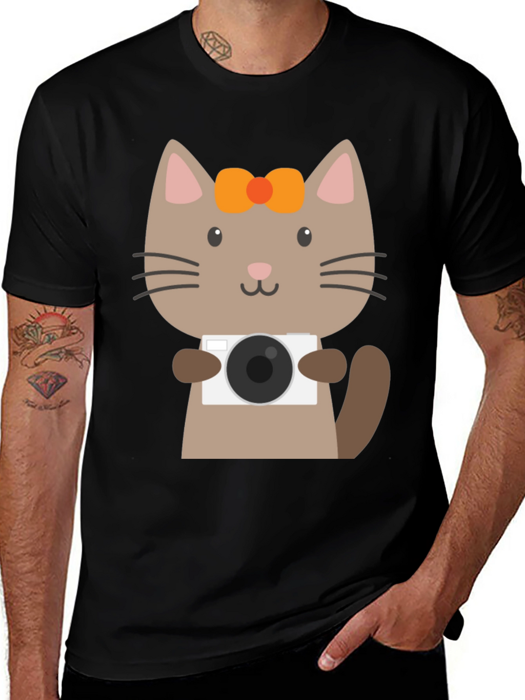 Cute Cat Photographer Graphic T-Shirt