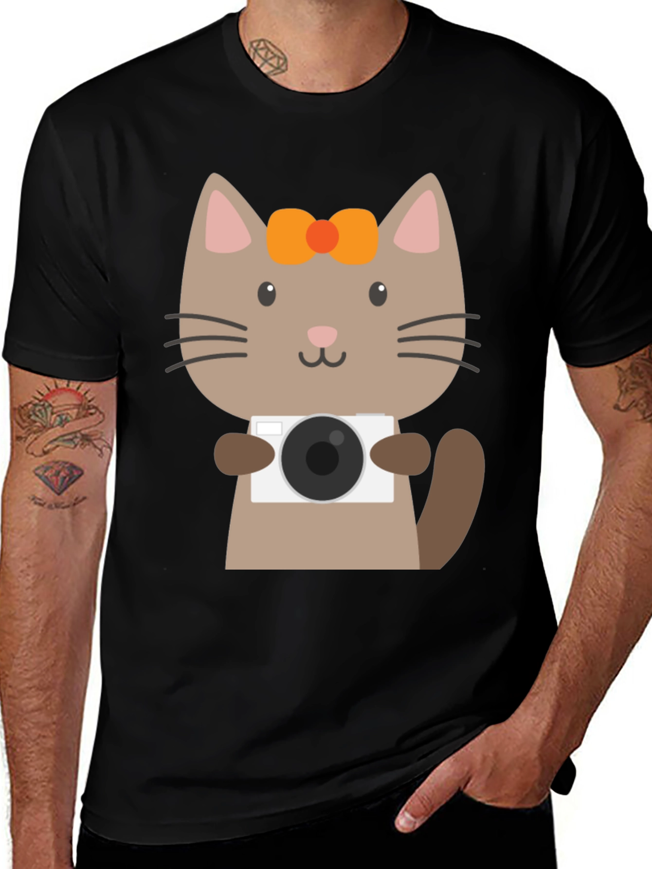 Cute Cat Photographer Graphic T-Shirt