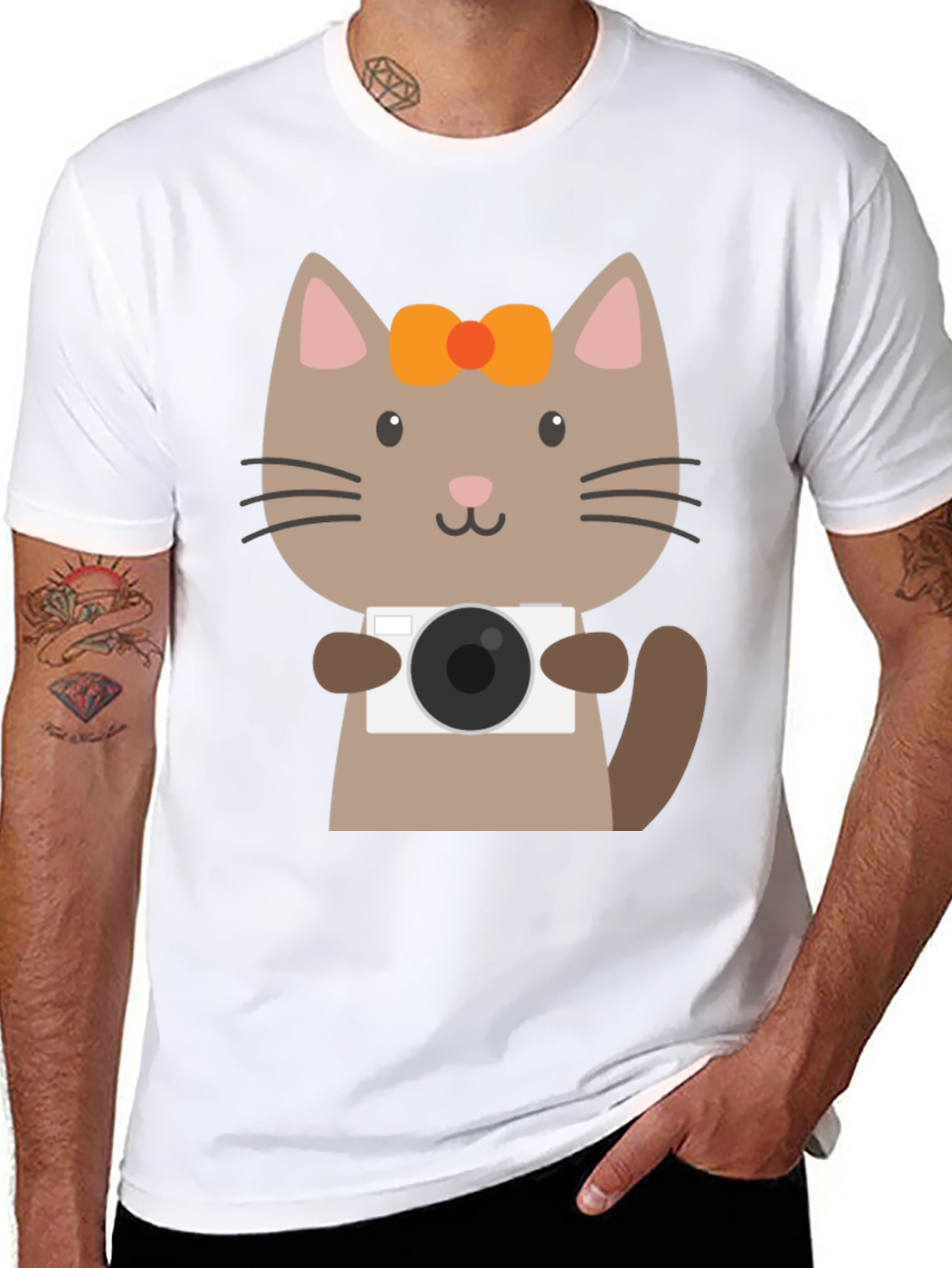 Cute Cat Photographer Graphic T-Shirt