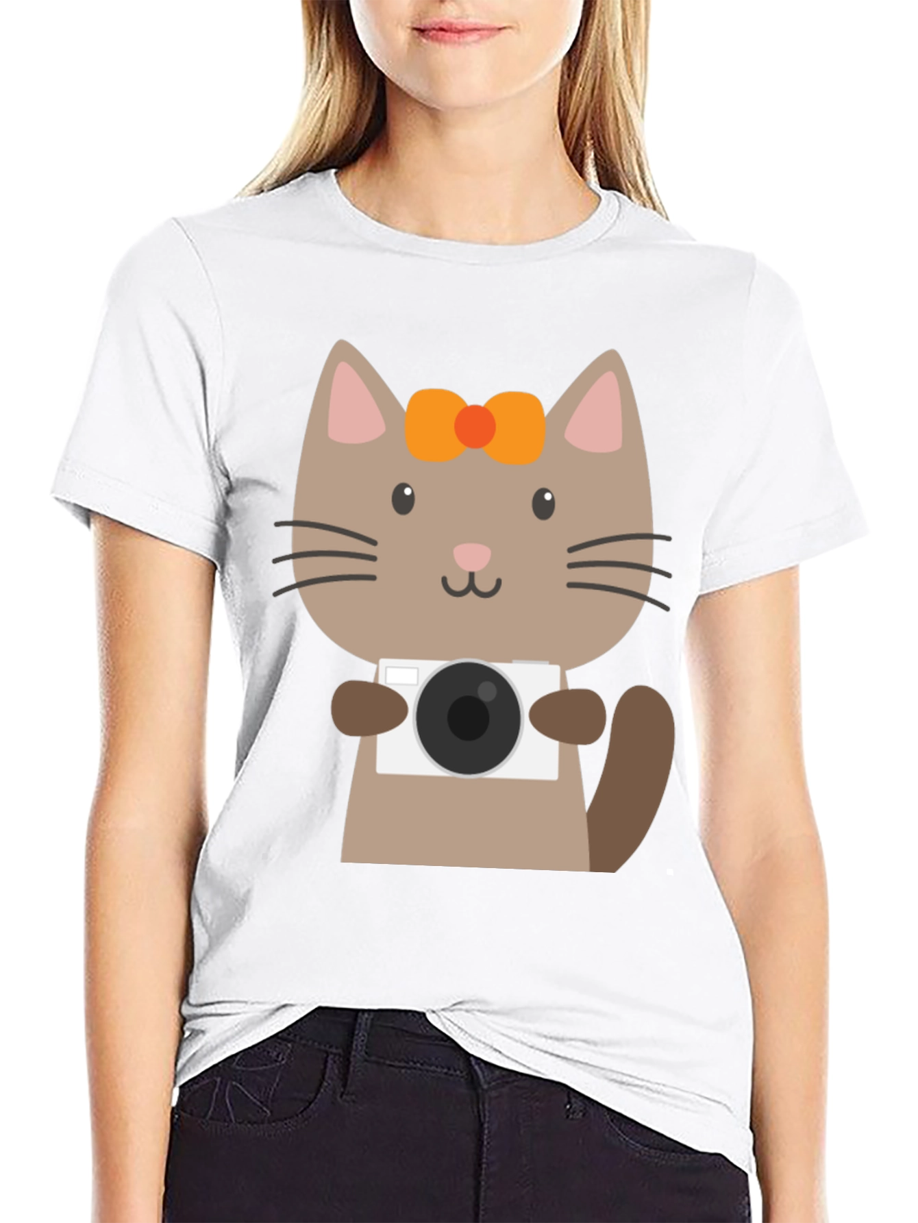 Cute Cat Photographer Graphic T-Shirt