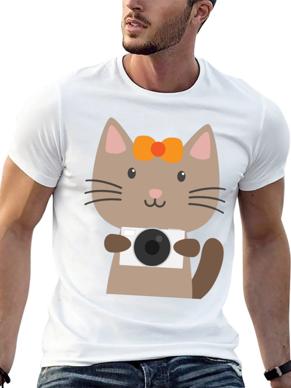 Cute Cat Photographer Graphic T-Shirt