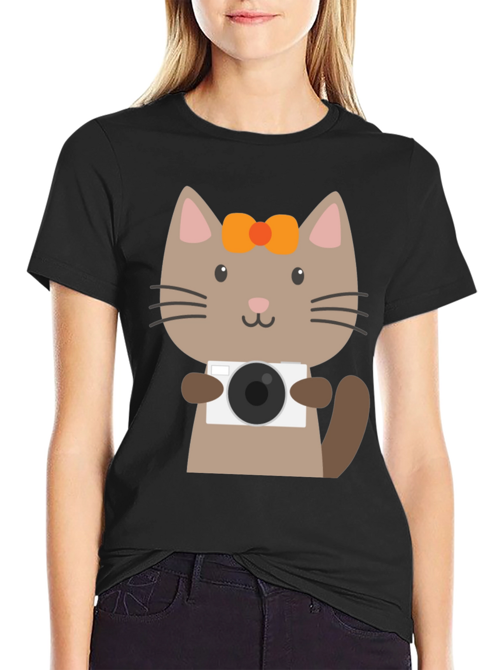 Cute Cat Photographer Graphic T-Shirt