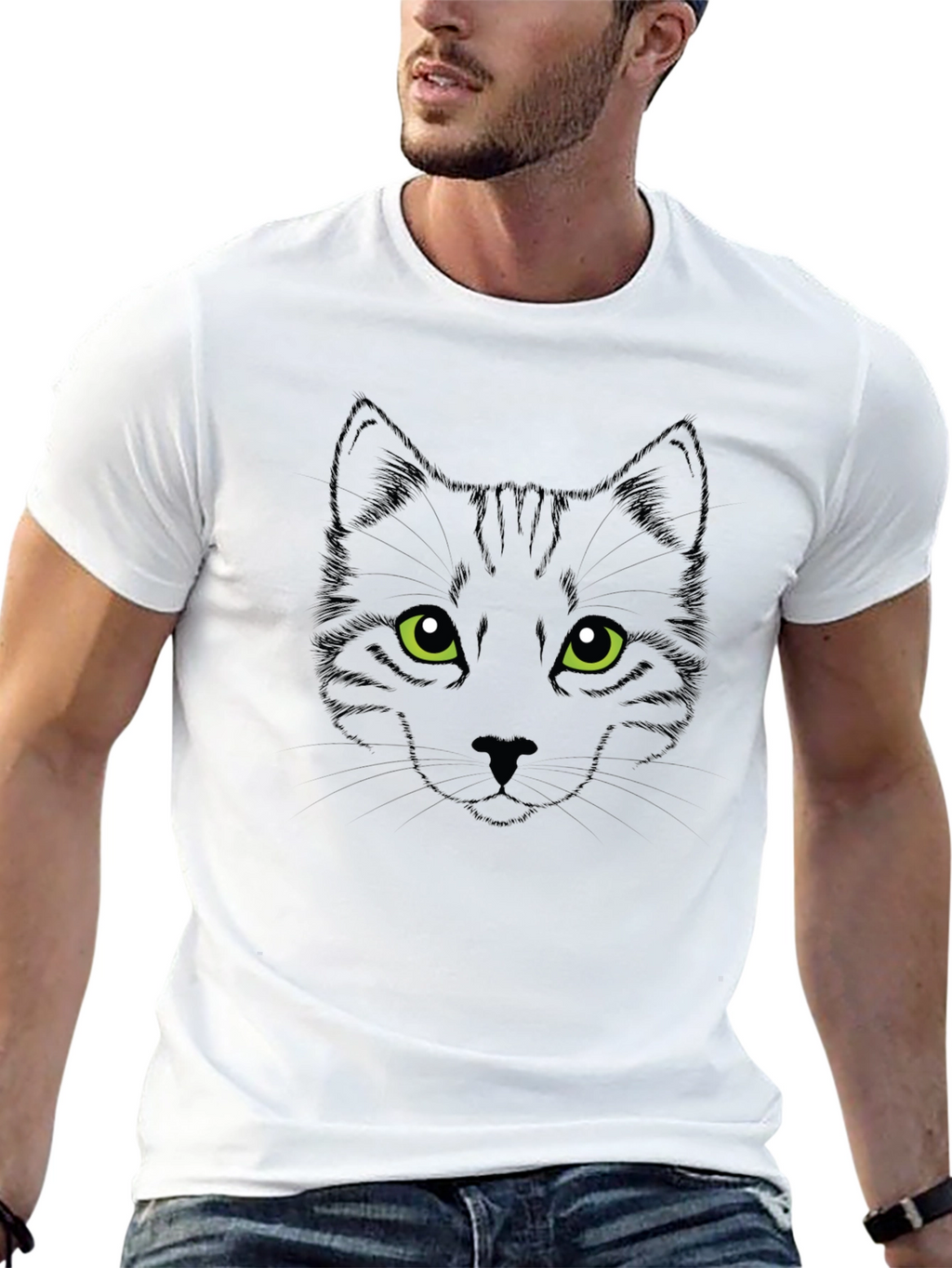 Cool Black Cat Graphic T-Shirt