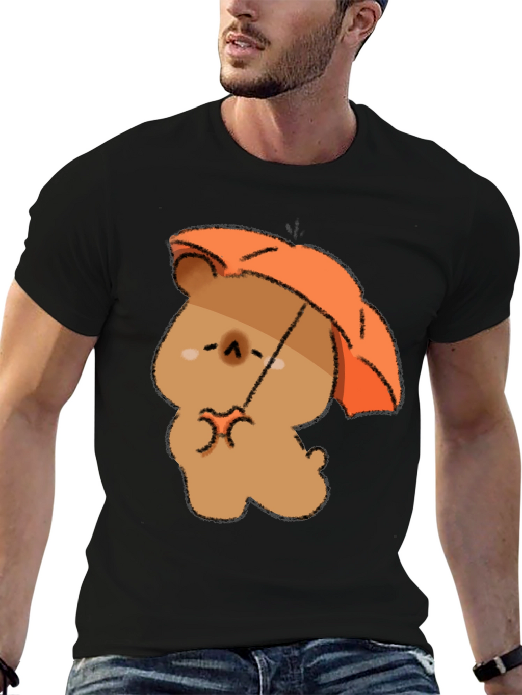 Cute Bear with Umbrella Graphic T-Shirt