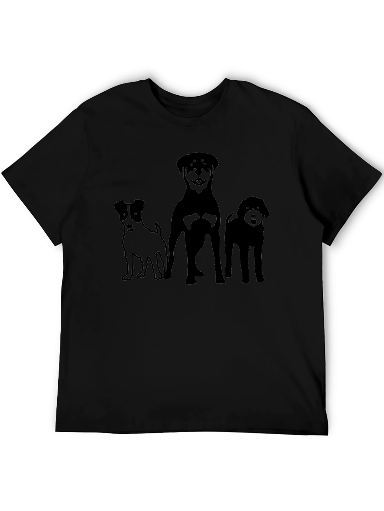 Dog Breed Silhouette Graphic Tee - Black