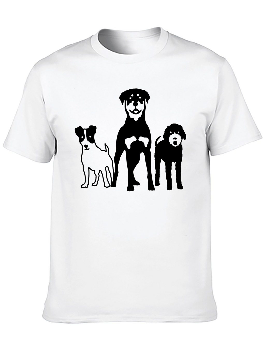 Dog Breed Silhouette Graphic Tee - Black