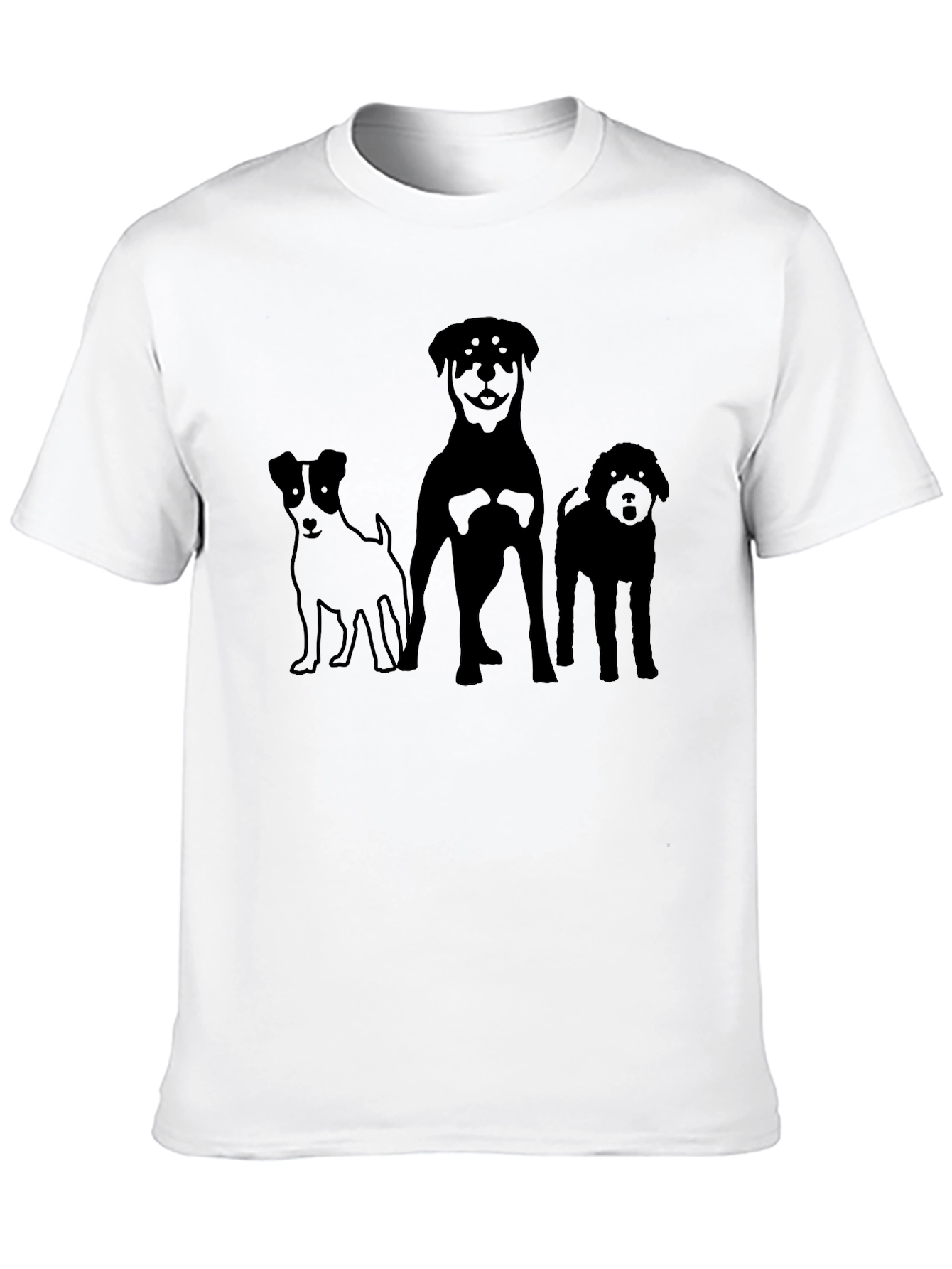 Dog Breed Silhouette Graphic Tee - Black