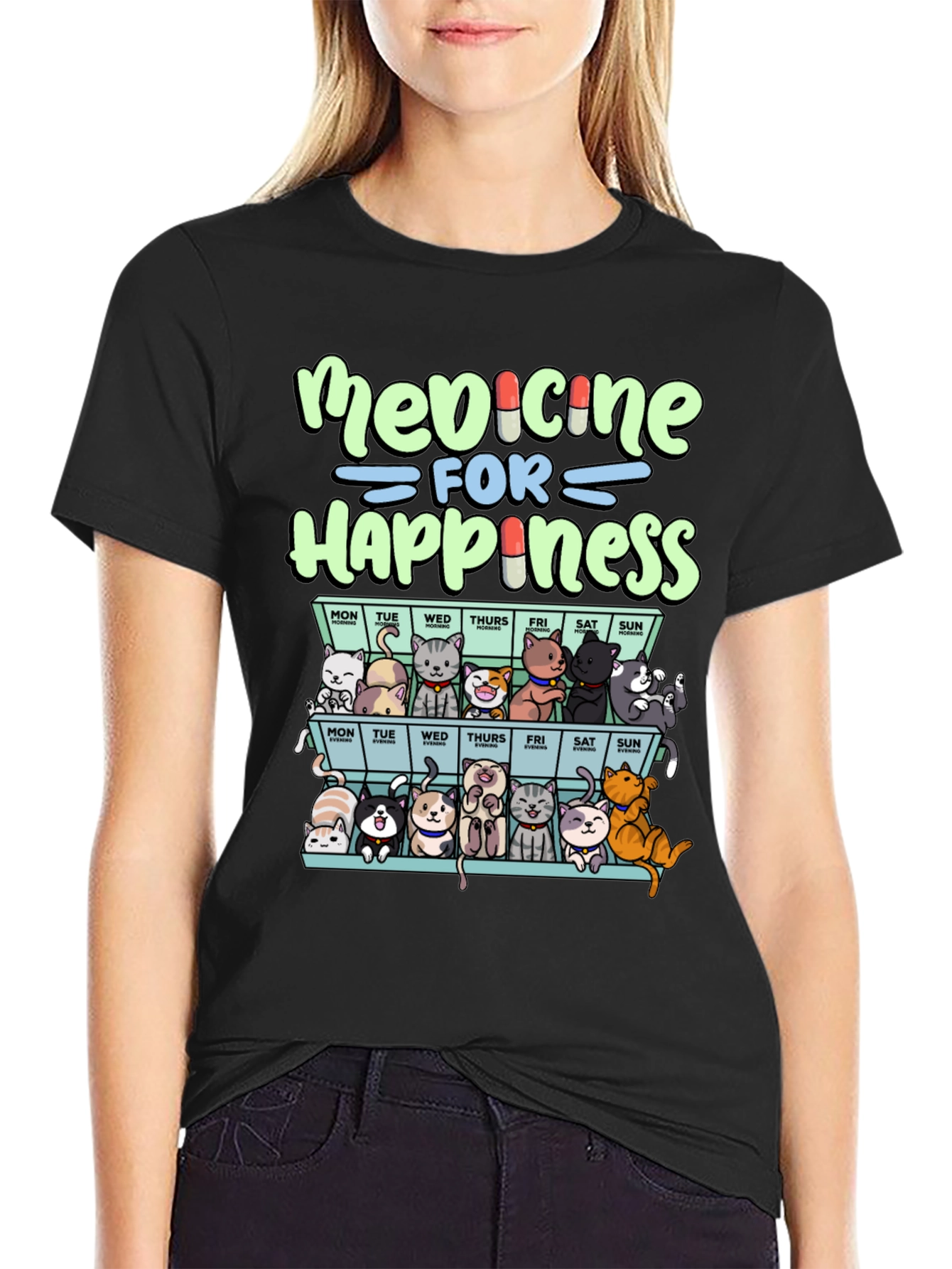 Medicine For Happiness Cats T-Shirt
