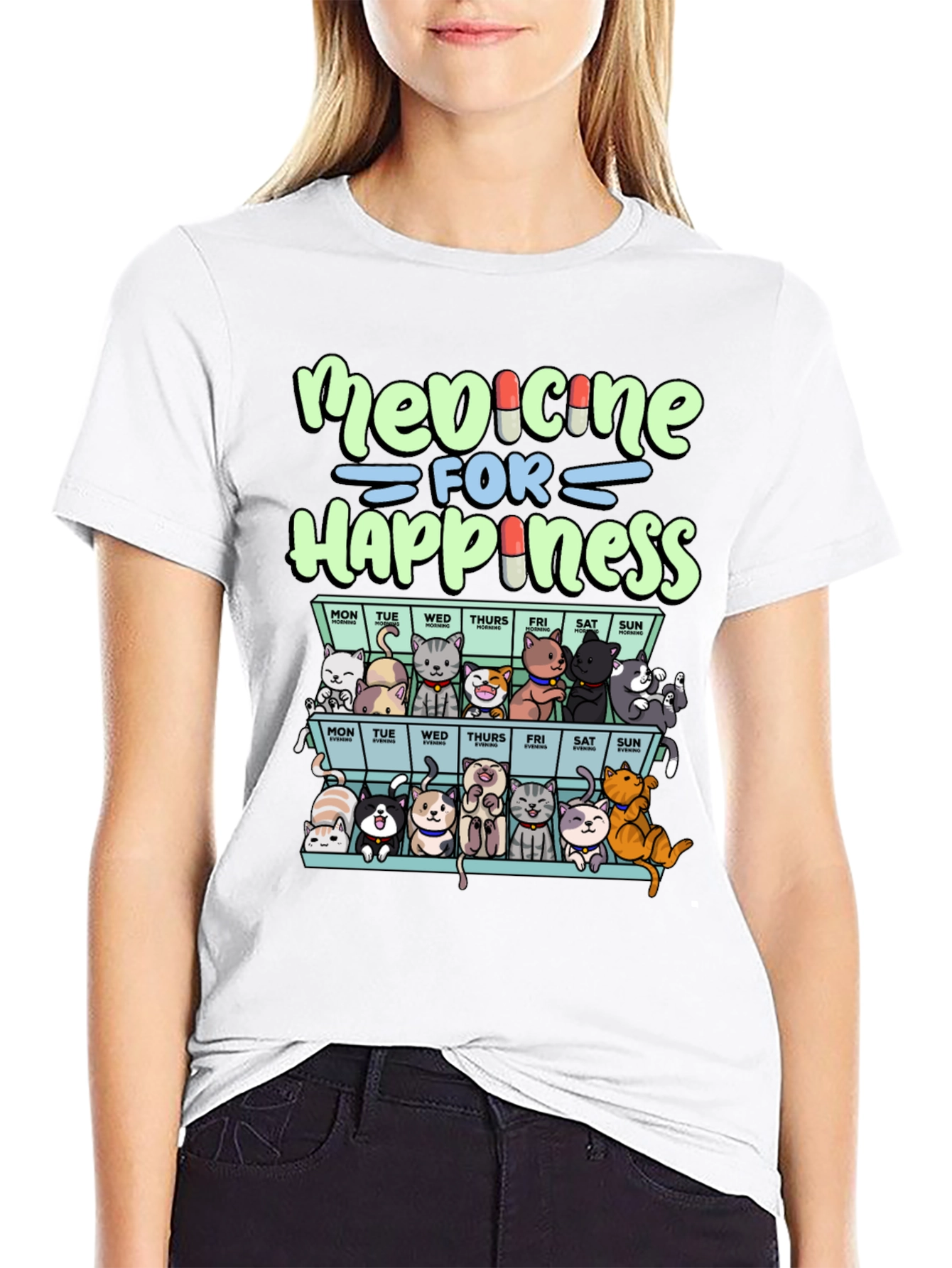Medicine For Happiness Cats T-Shirt