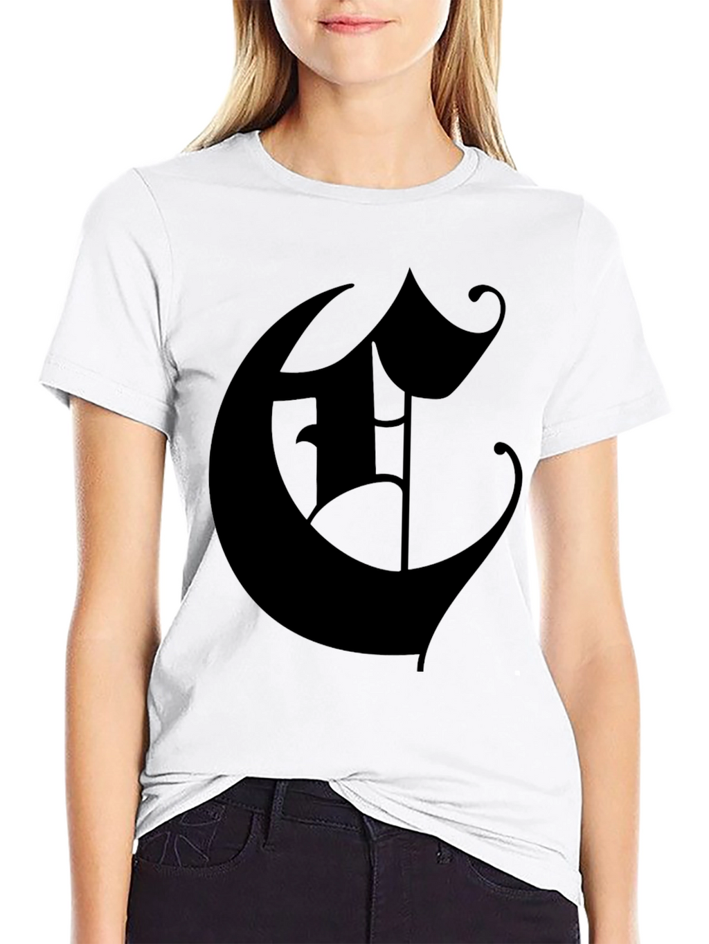 Monogram C Black T-Shirt - Classic Letter Design