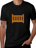 Mens Black T-Shirt with Crib Graphic