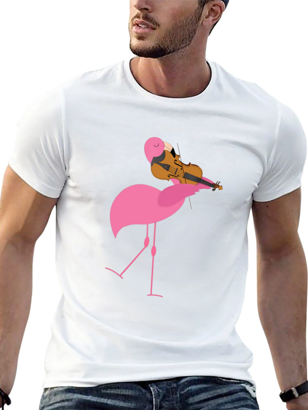 Flamingo Violinist Graphic Tee