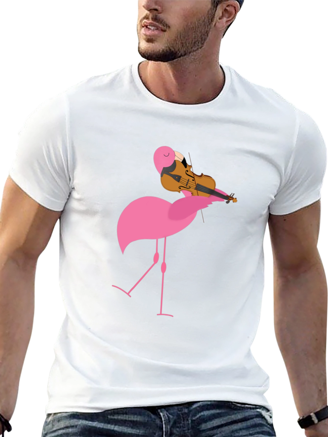 Flamingo Violinist Graphic Tee
