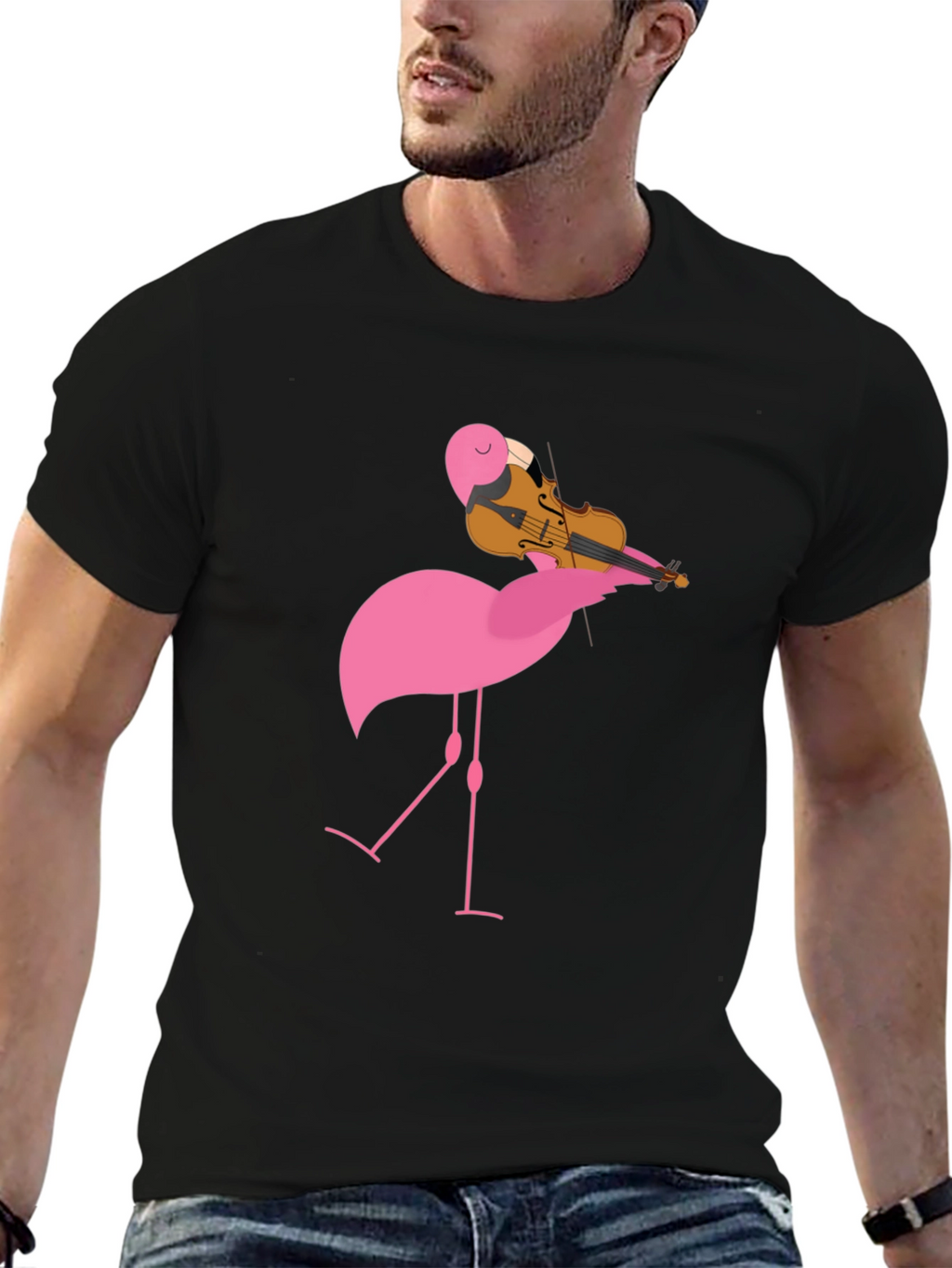 Flamingo Violinist Graphic Tee