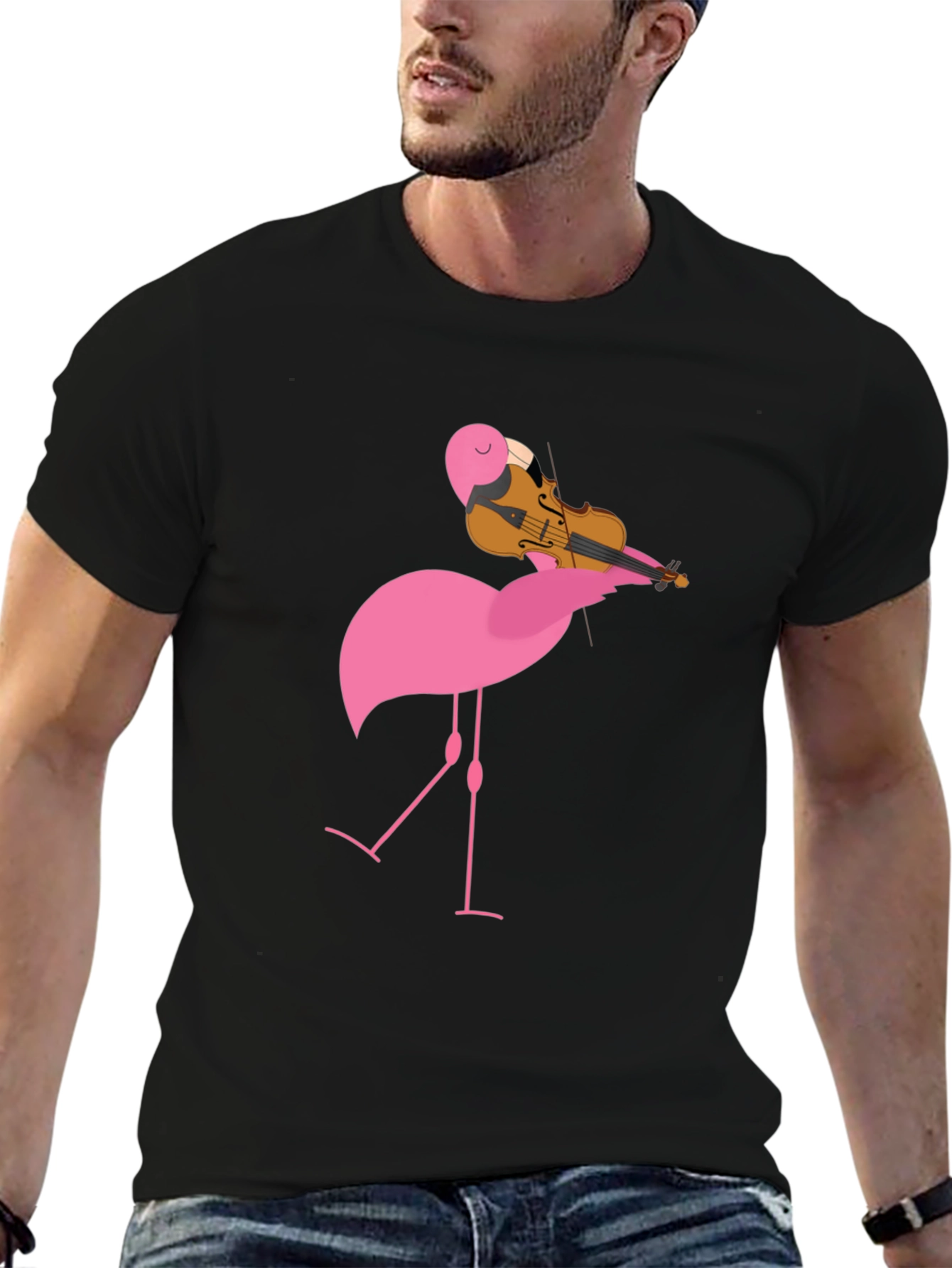 Flamingo Violinist Graphic Tee