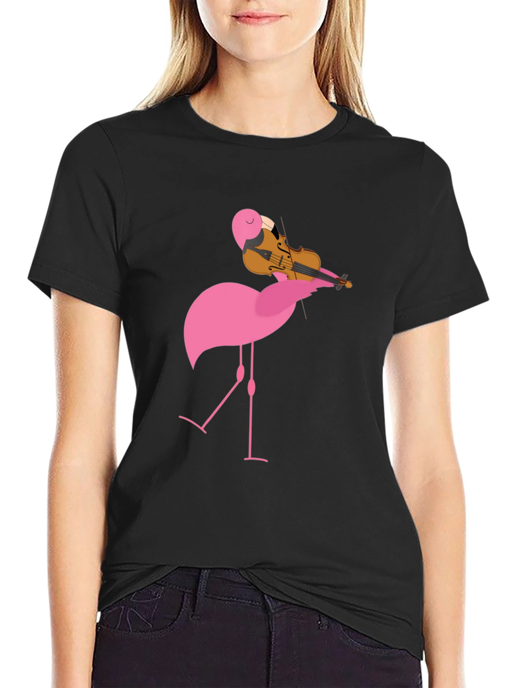Flamingo Violinist Graphic Tee