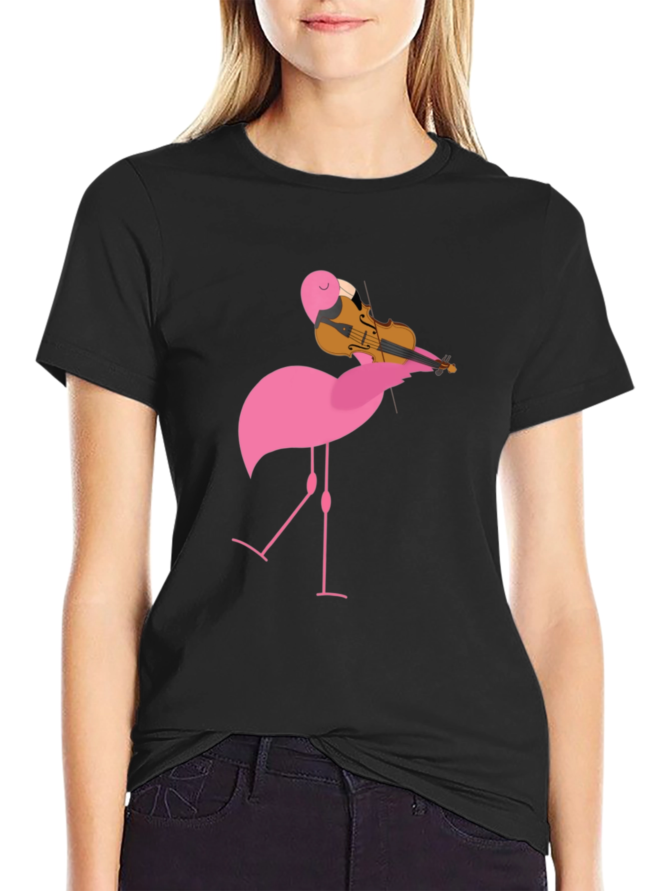 Flamingo Violinist Graphic Tee
