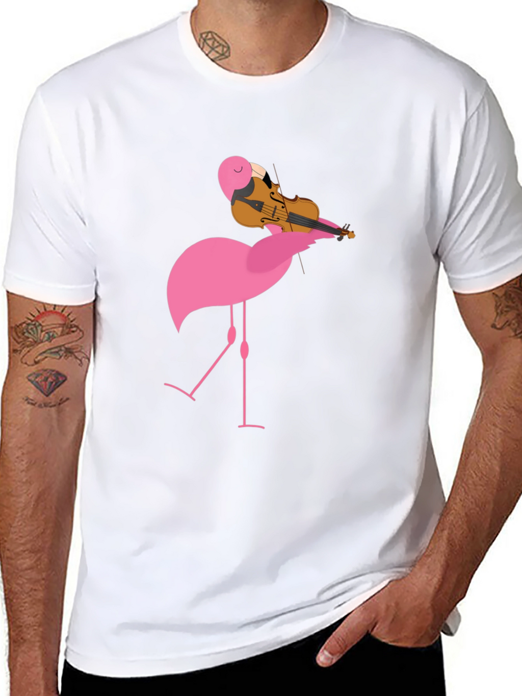 Flamingo Violinist Graphic Tee