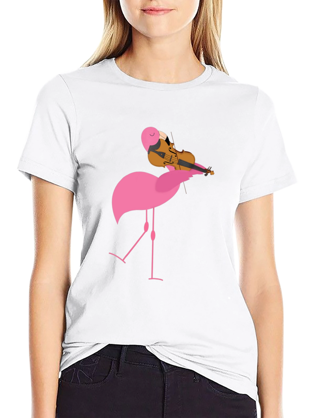 Flamingo Violinist Graphic Tee