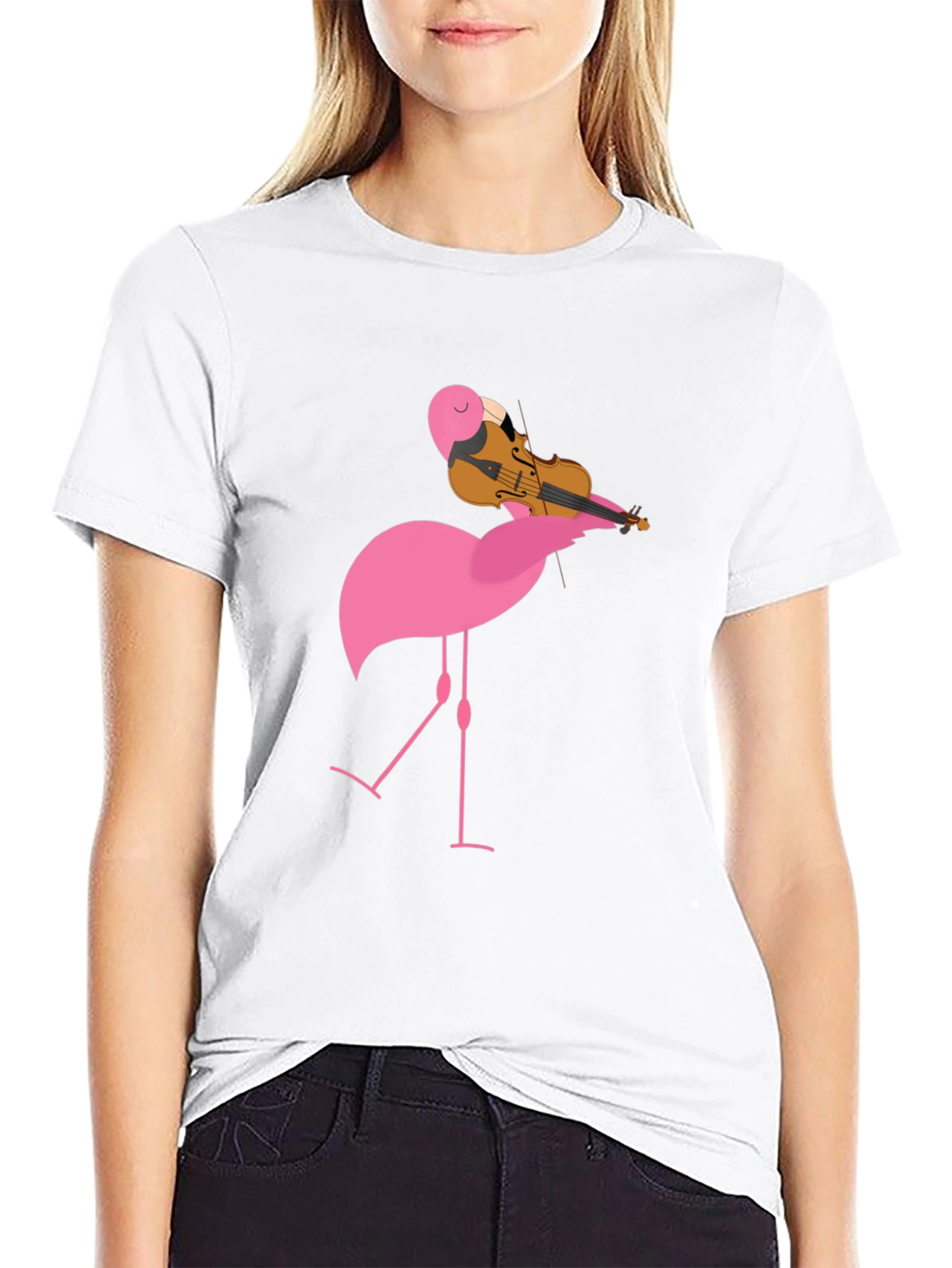 Flamingo Violinist Graphic Tee