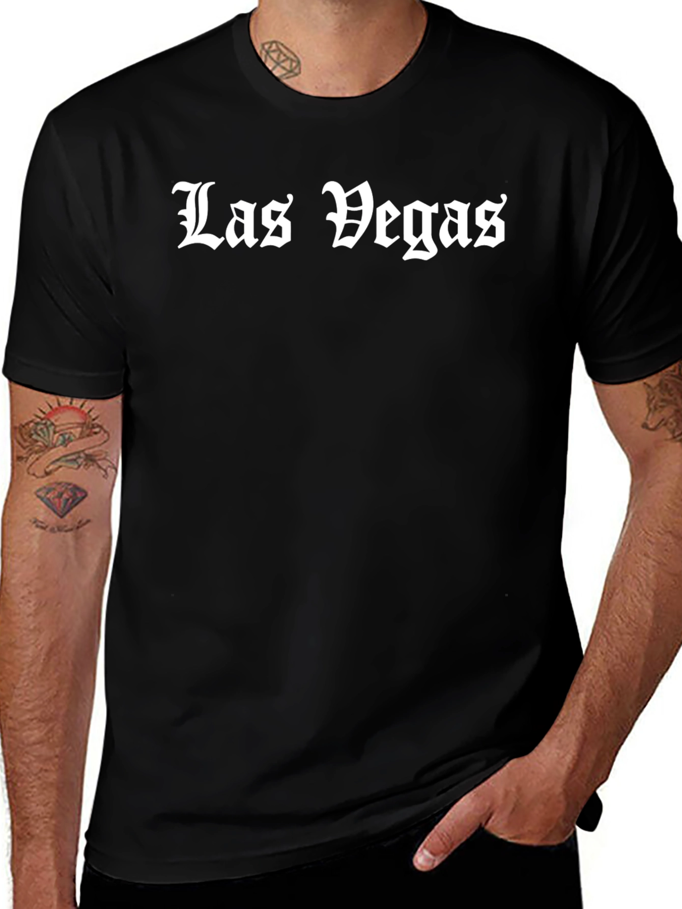 Las Vegas Black Graphic Tee - Bold Statement T-Shirt