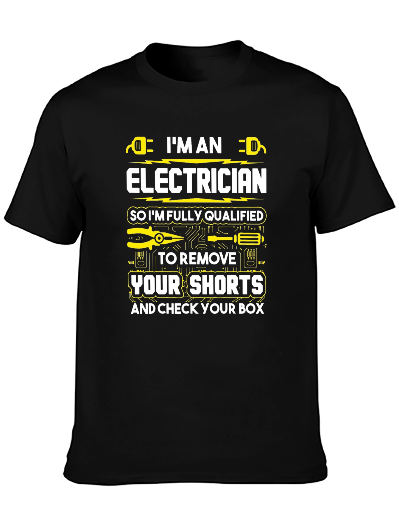 Electrician Humor T-Shirt: Shorts and Box
