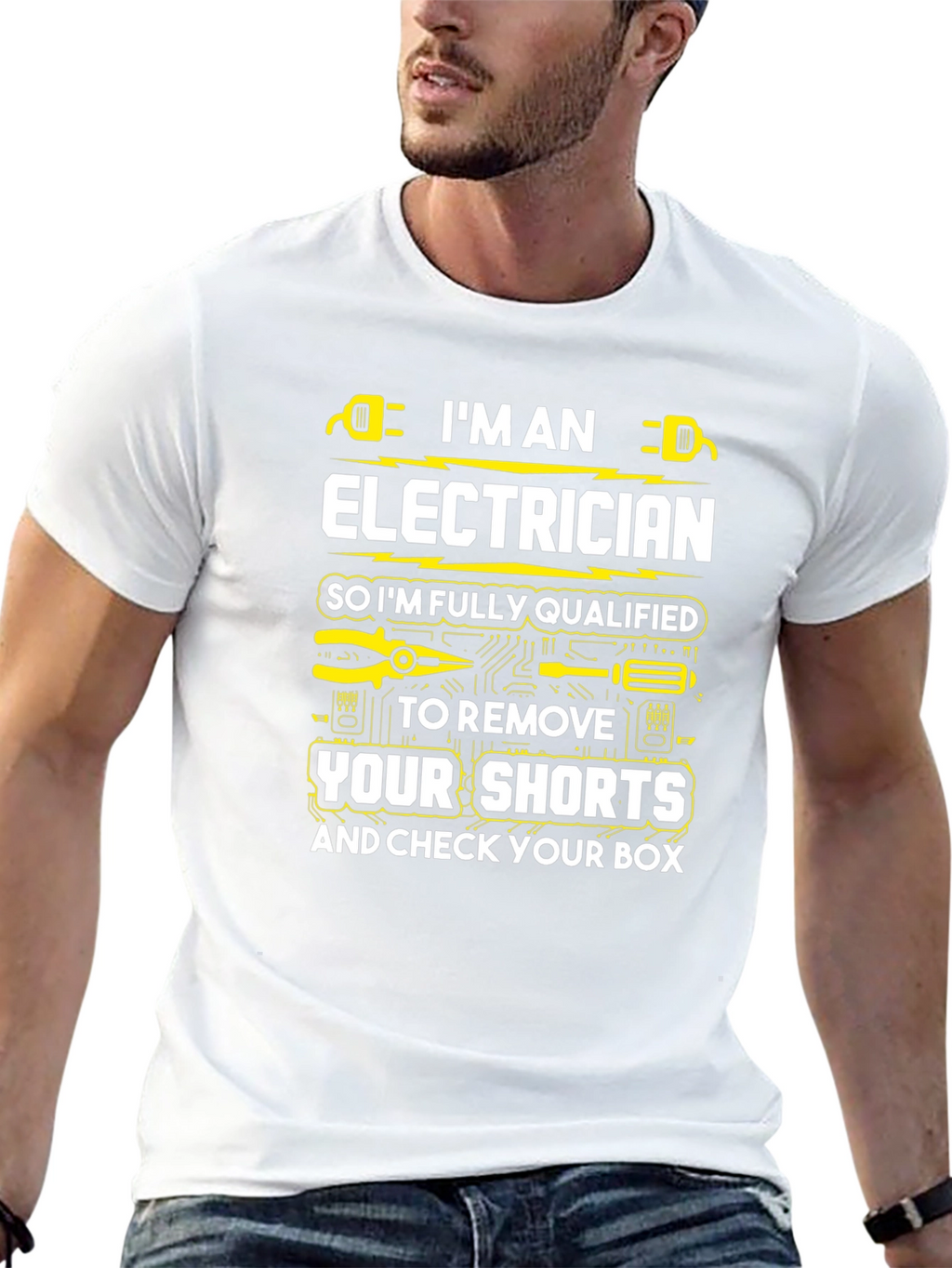 Electrician Humor T-Shirt: Shorts and Box