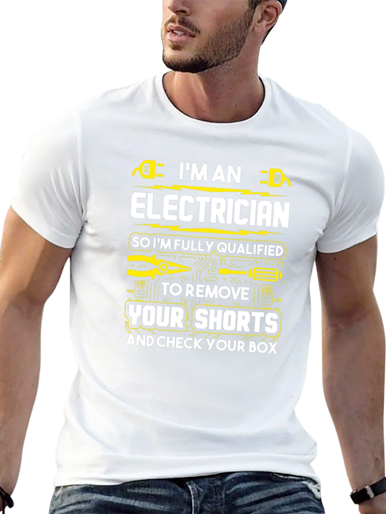 Electrician Humor T-Shirt: Shorts and Box