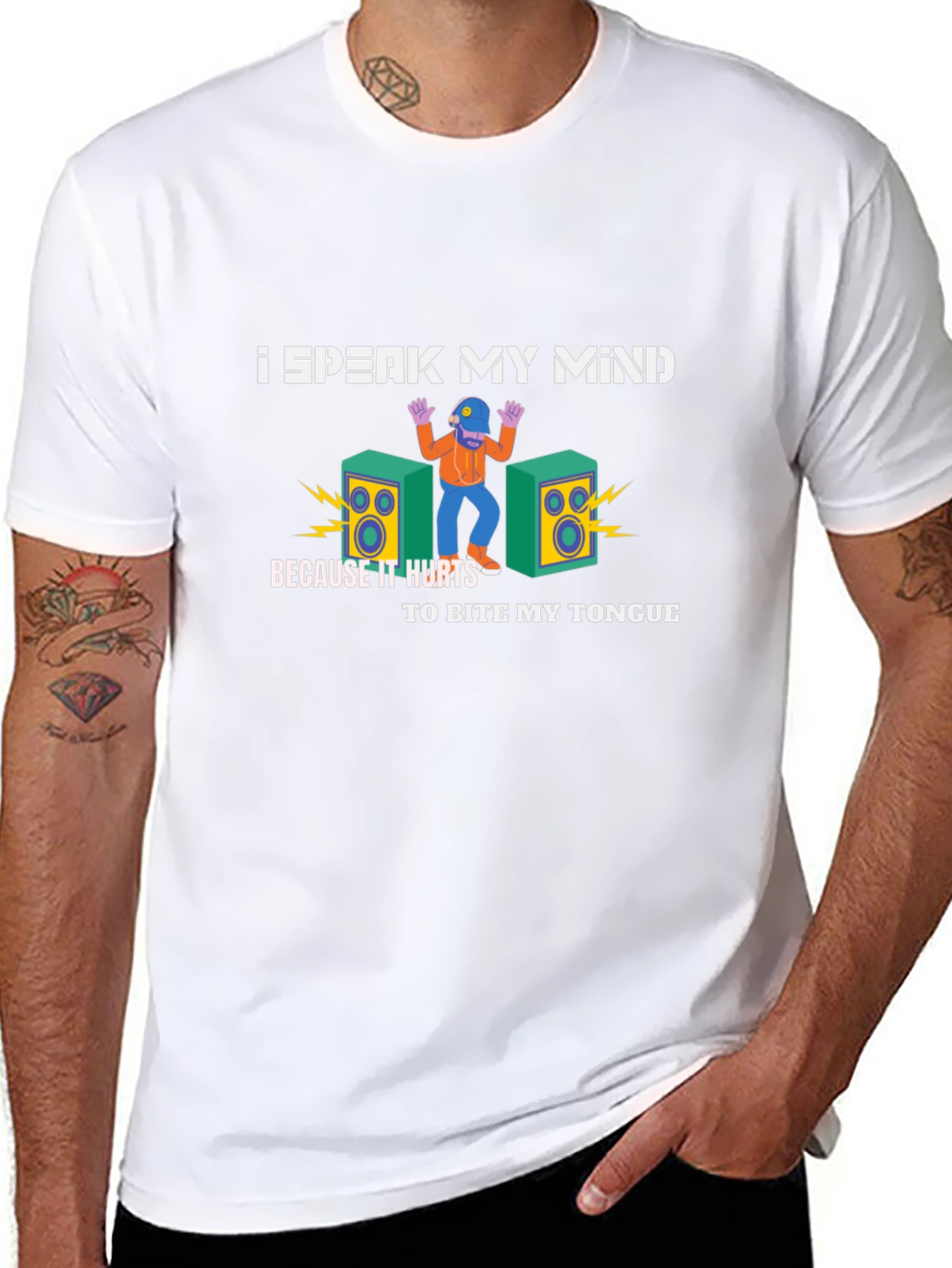Speak My Mind Graphic Tee - Black Cotton T-Shirt