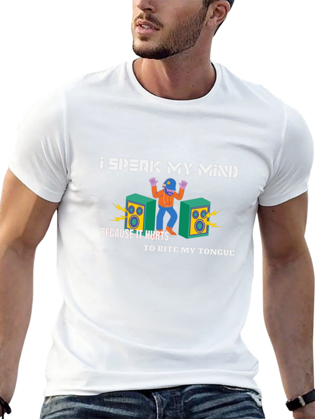 Speak My Mind Graphic Tee - Black Cotton T-Shirt