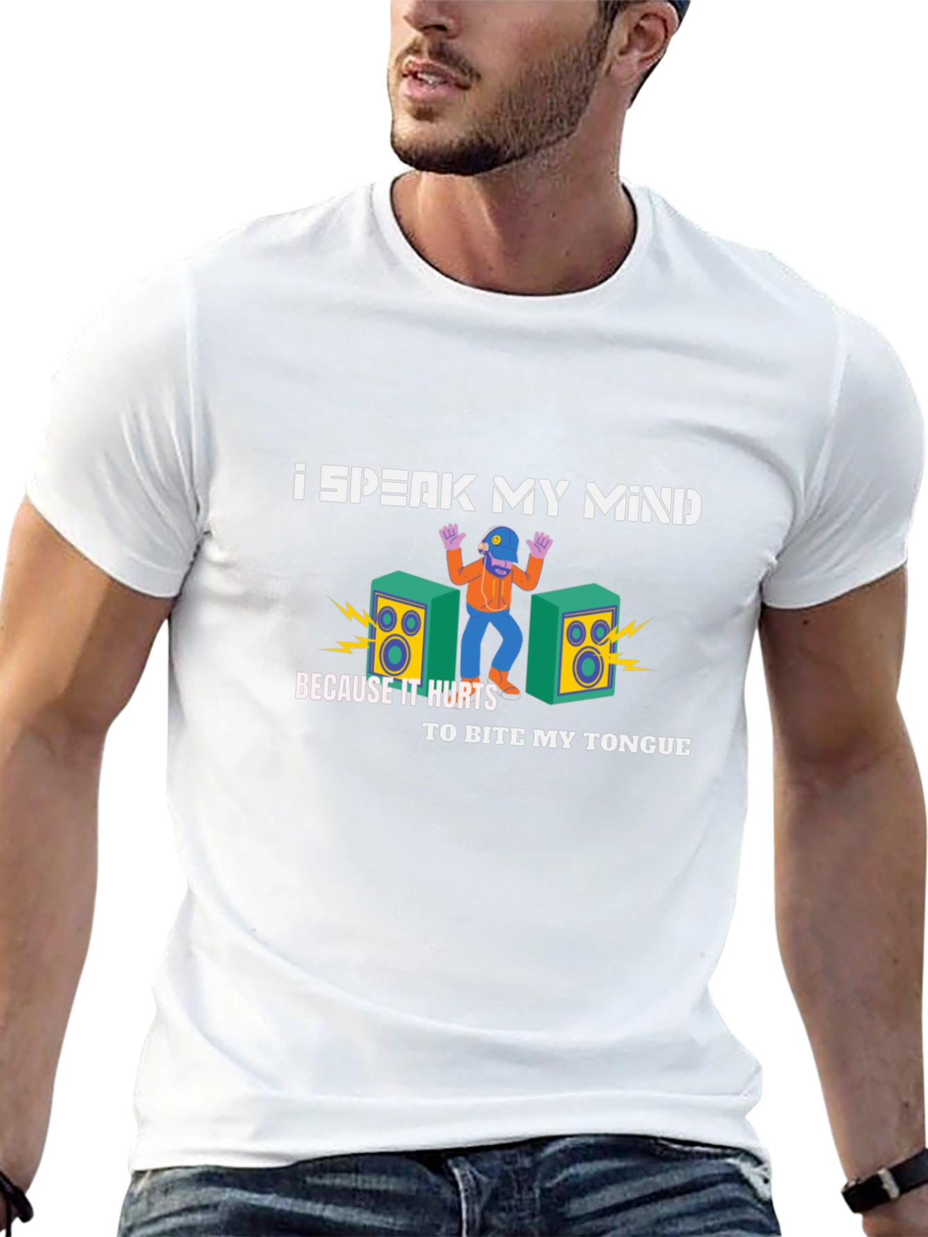 Speak My Mind Graphic Tee - Black Cotton T-Shirt